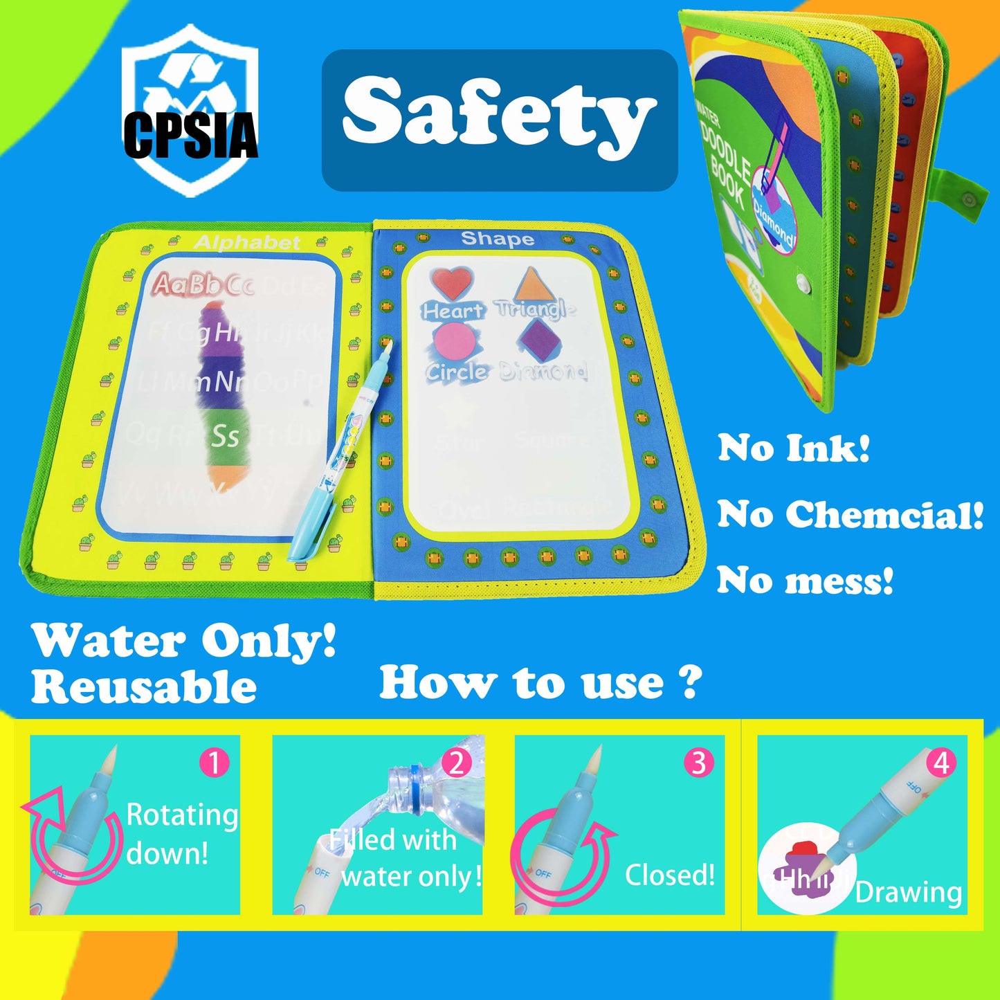 Toddler Montessori Educational Learning Toys Water Doodle Toys