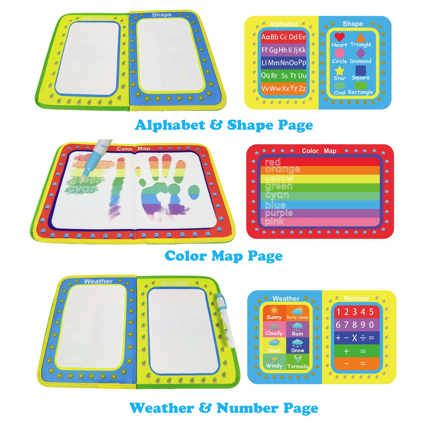 LISKTO Magic Doodle Book Travel Toy Magic Paint with Water Coloring Designed for Toddler STEM Educational Learning Toys