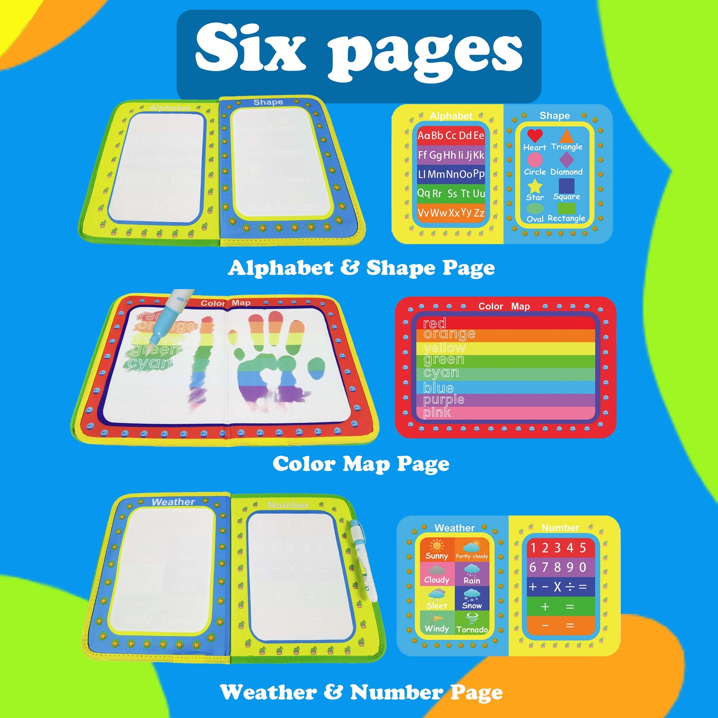 Toddler Montessori Educational Learning Toys Water Doodle Toys